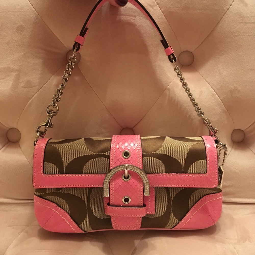 Rare Vintage Crystal Coach Evening Bag Pink